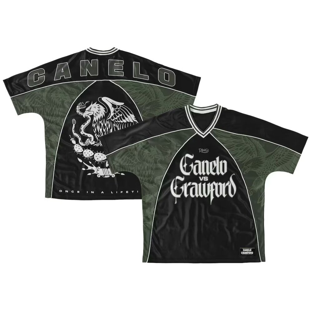 CANELO VS CRAWFORD MEN'S GREEN CANELO JERSEY X-LARGE AUTHENTIC